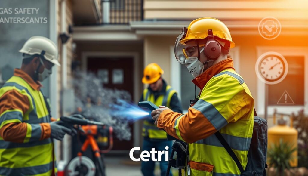 Empresa de caça vazamento de gás