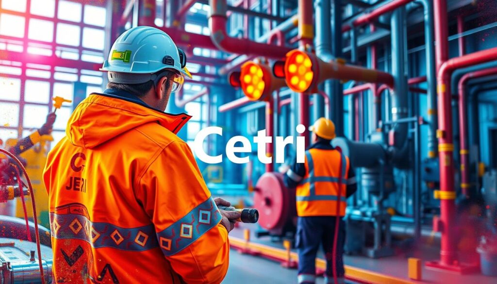 Segurança industrial com detecção de vazamentos